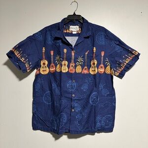 Bishop St. Island Vibes Navy Guitar and Pineapple Shirt